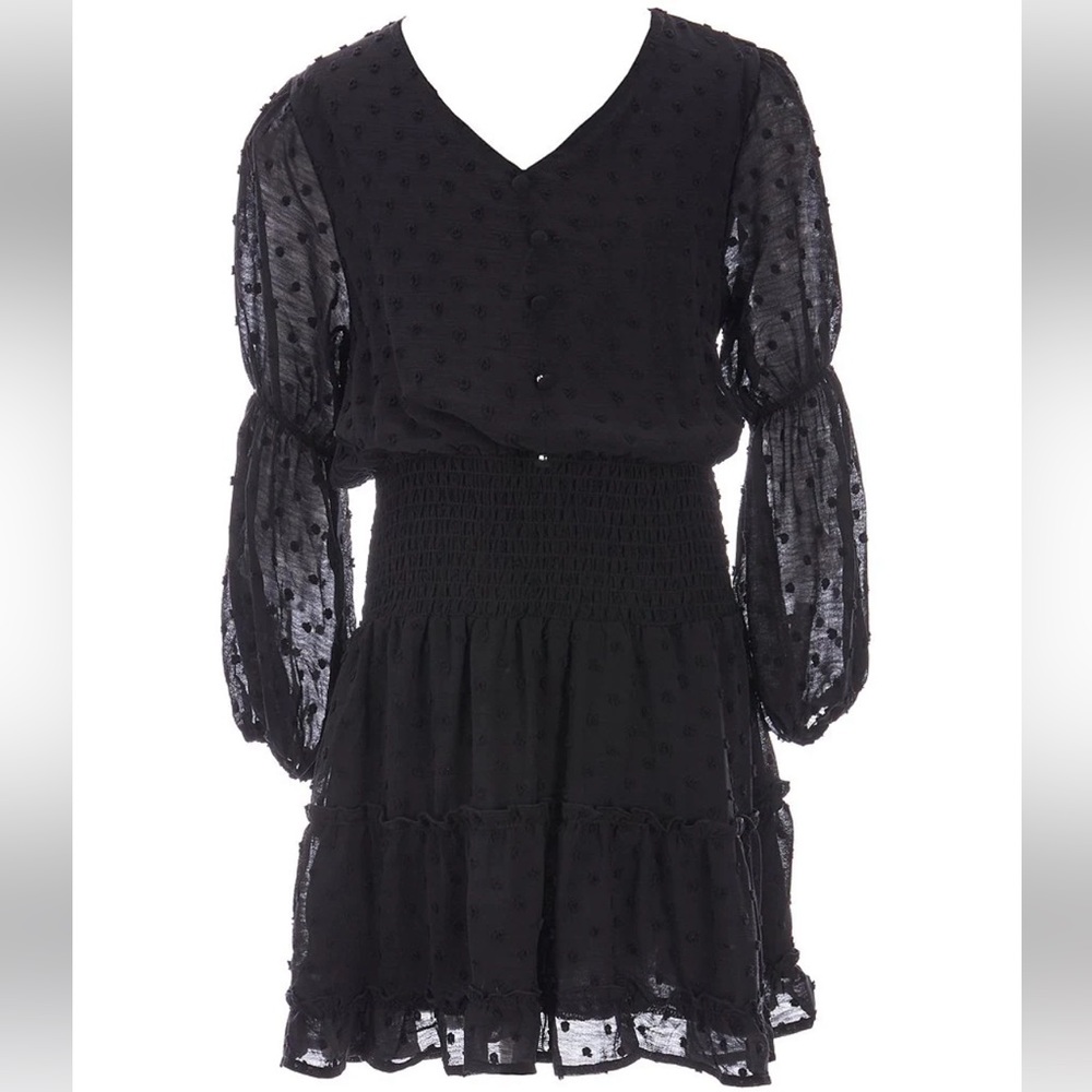 Girl’s Smocked Waist Clip Dot Mini Dress Size L NWT Chelsea & Violet Dillards